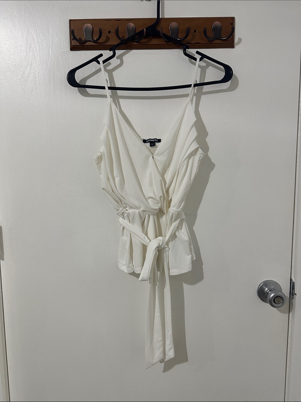Express White Wrap Tie-Front Cami Top